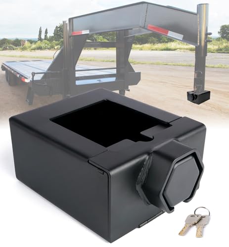 Aupar PatentDesigned Gooseneck Trailer Lock Fit Most 7Inch Bottom Plate Couplers Heavy Duty Lock for Square Round Trailer Tube Black - Image 1