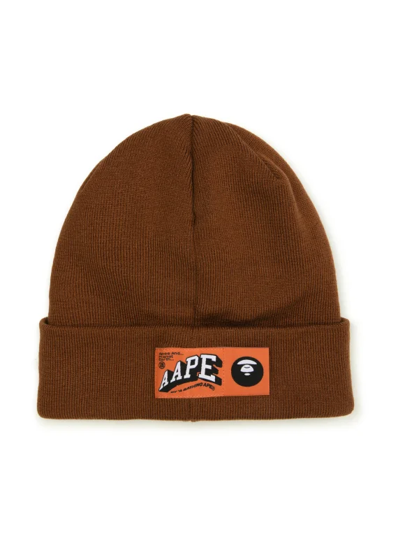 AAPE Moonface logo patch beanie