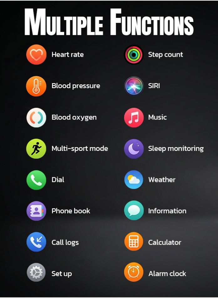Starfire Bluetooth Calling Smart Watch 2.01” Full Touch Display, NFC Support, IP65 Water Resistant Fitness Watch, Wireless Charging, Heart Rate, Blood Oxygen, Sleep Tracking, SMS Alerts, Black Sports Smartwatch - Image 5