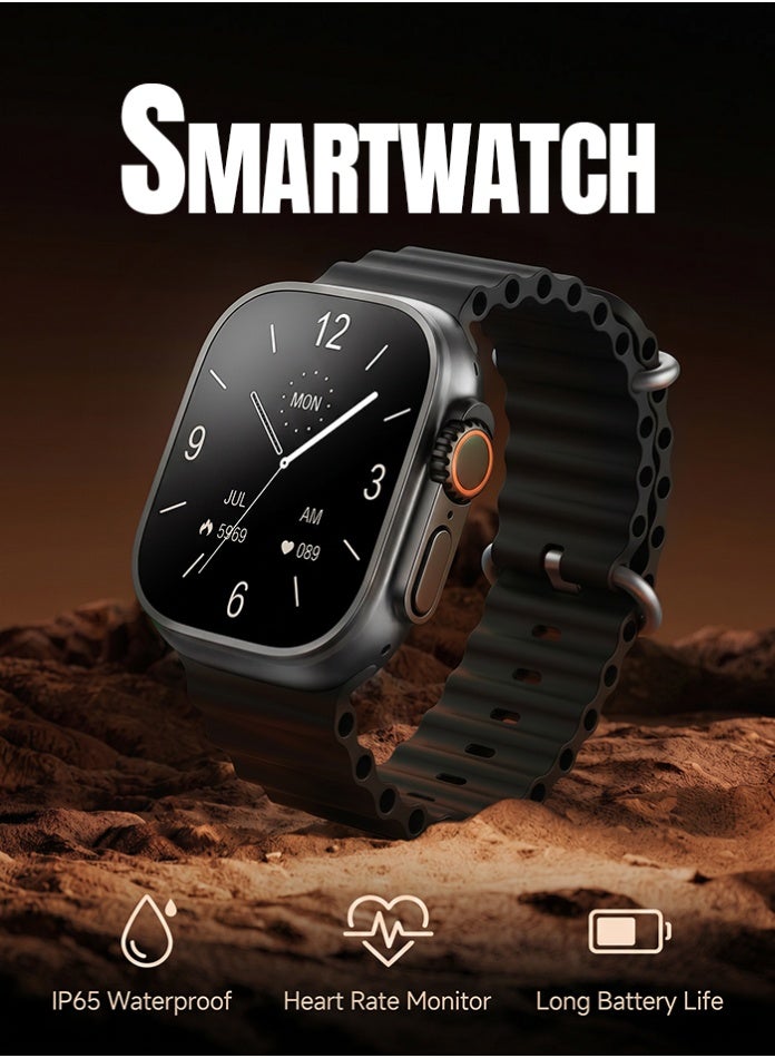 Starfire Bluetooth Calling Smart Watch 2.01” Full Touch Display, NFC Support, IP65 Water Resistant Fitness Watch, Wireless Charging, Heart Rate, Blood Oxygen, Sleep Tracking, SMS Alerts, Black Sports Smartwatch - Image 3