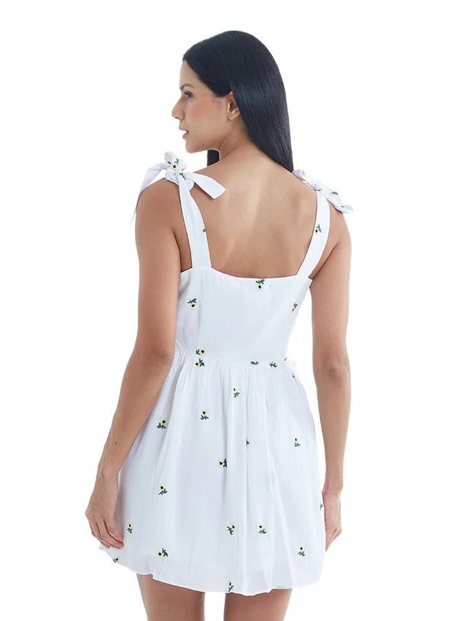 Asharae  Women's Short Dress With Tie At Shoulder , Casual Fashion Wear, Special Occasion Outfit, Trendy & Chic Apparel for Women | Best Price UAE