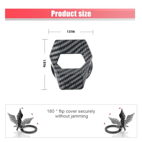GLSOWEE Car Engine StartStop Button Cover Zinc Alloy Car Push Button Start Cover Car Power Control Trim Universal Key Ignition Switch Protective Cover for Cars SUVs Carbon Fiber - Image 3