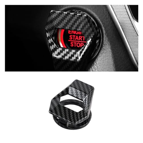 GLSOWEE Car Engine StartStop Button Cover Zinc Alloy Car Push Button Start Cover Car Power Control Trim Universal Key Ignition Switch Protective Cover for Cars SUVs Carbon Fiber - Image 1