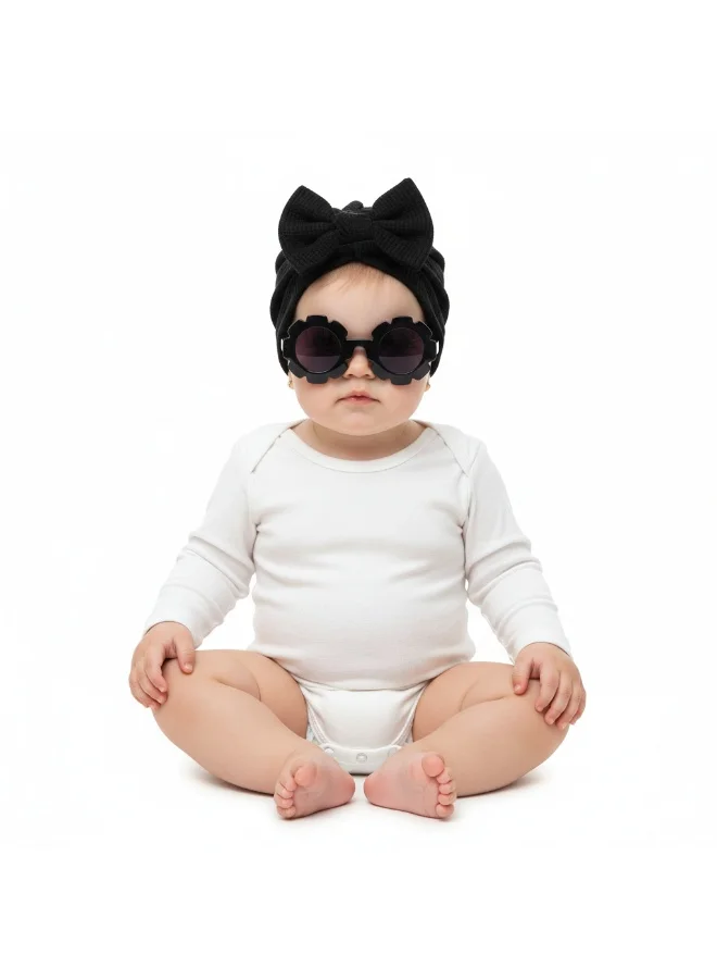 Bambimici Baby Turban Hat & Flower Sunglasses Set