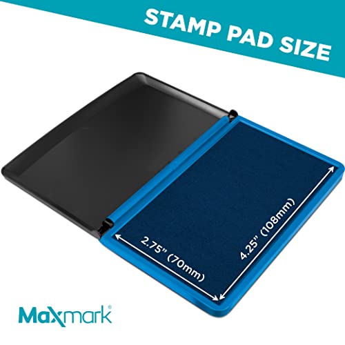 MaxMark وسادة طوابع ماكس مارك الكبيرة الزرقاء - 2-3/4" × 4-1/4" - وسادة مصنوعة من الفelt عالية الجودة - Image 3