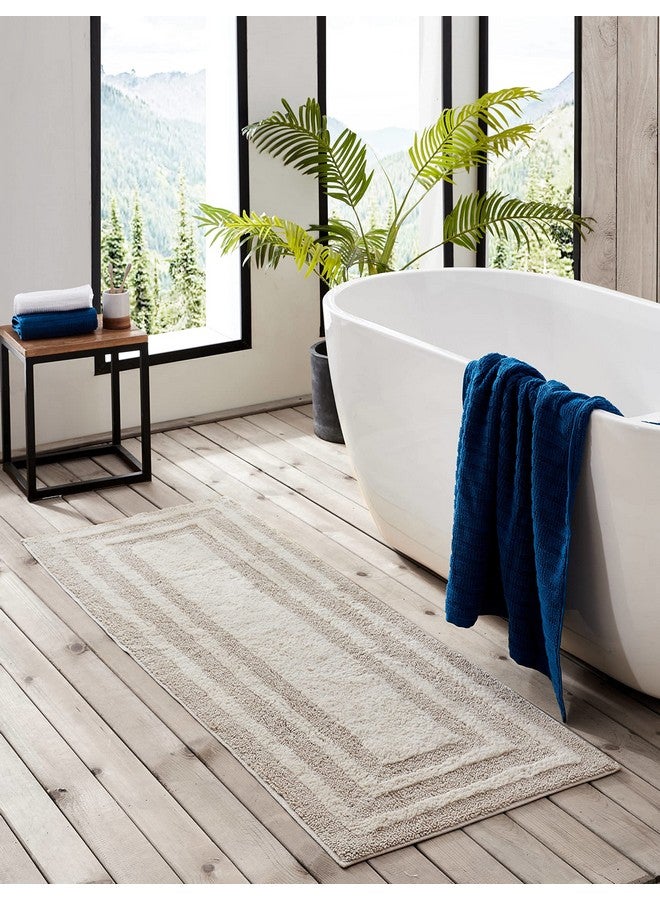 Eddie Bauer Eddie Bauer - Bathroom Rug Runner, Soft Tufted Cotton Bathroom Decor, Super Absorbent & Quick Dry (Logan Light Grey, 60" x 22") - Image 2