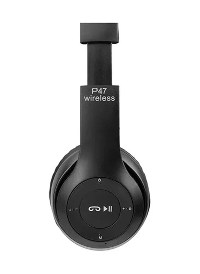 Foldable Wireless Bluetooth Headset Headphone With Microphone Support Micro SD Black