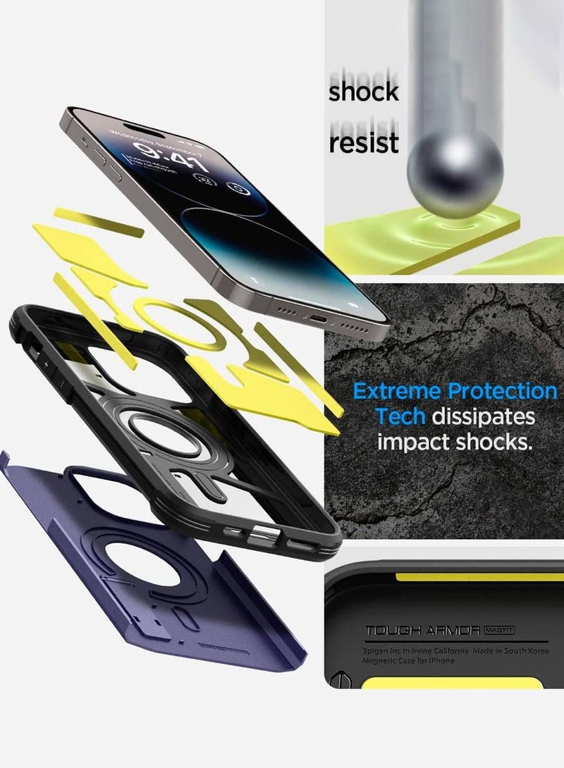 Spigen Tough Armor MagFit iPhone 14 Pro Case Cover with MagSafe - Deep Purple  - Image 4