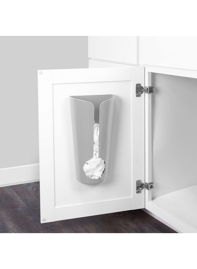 Spectrum Wall Mount or Adhesive Grocery Bag Organizer, Under Sink Plastic Grocery Bag Storage & Trash Bag Organization, Light Gray - Image 3