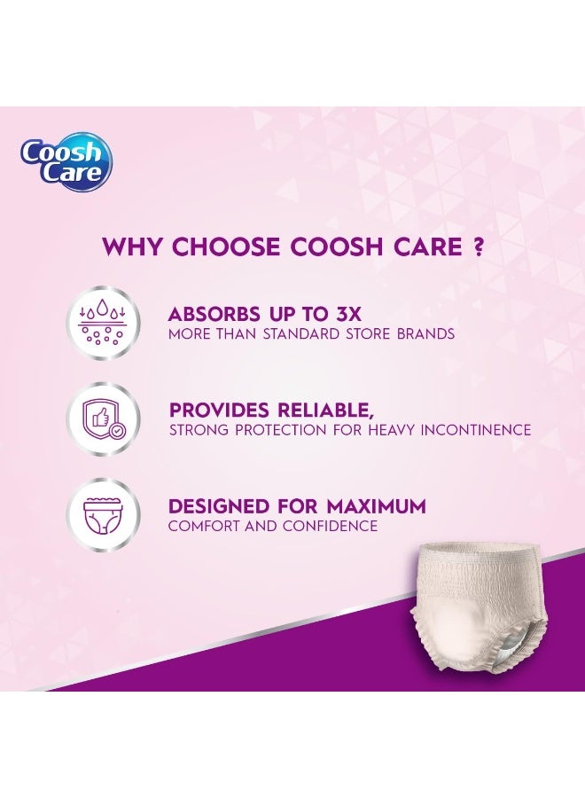CooshCare سراويل داخلية قابلة للاستخدام مرة واحدة، أقصى امتصاص، سراويل سحب للبالغين (12 قطعة)، غطاء ناعم للغاية، حماية ضد التسرب، ملاءمة مريحة وآمنة لرعاية سلس البول (للنساء - S/M) - Image 3