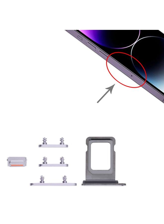 إيروريكس حامل بطاقة SIM + حامل بطاقة SIM + مفاتيح جانبية لهاتف iPhone 14 Pro (أرجواني) - Image 4