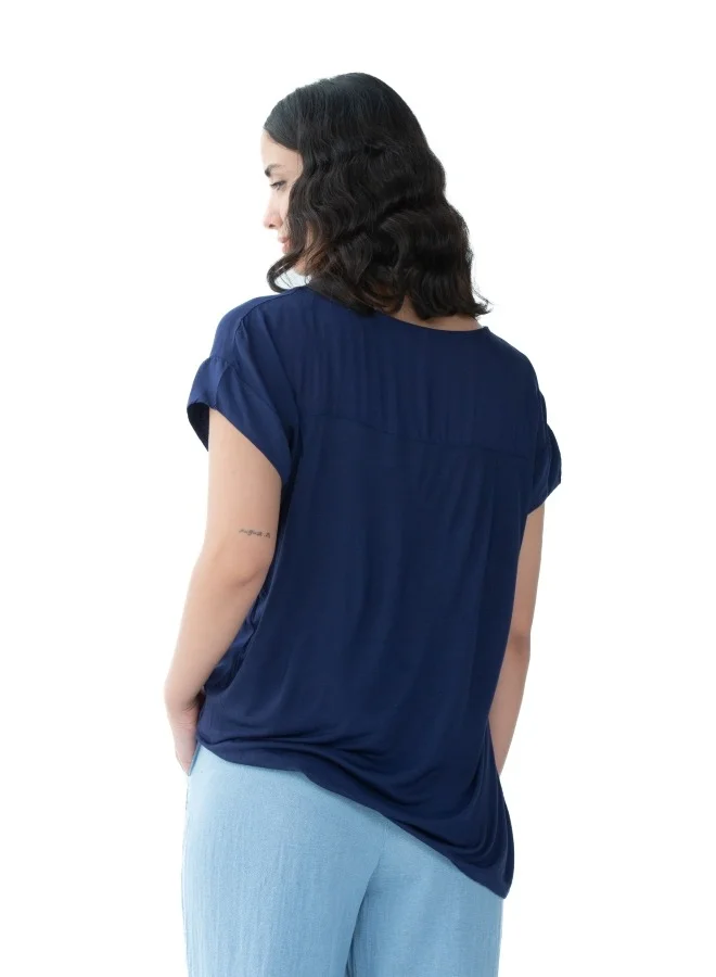 هايليز Navy Blue Casual Top