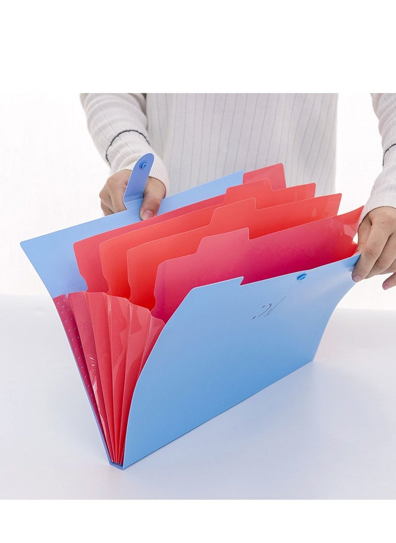 Generic 4 Pack A4 Paper Expanding File Folder with 32 Labels 5 Pockets Cute Folders  - Image 3