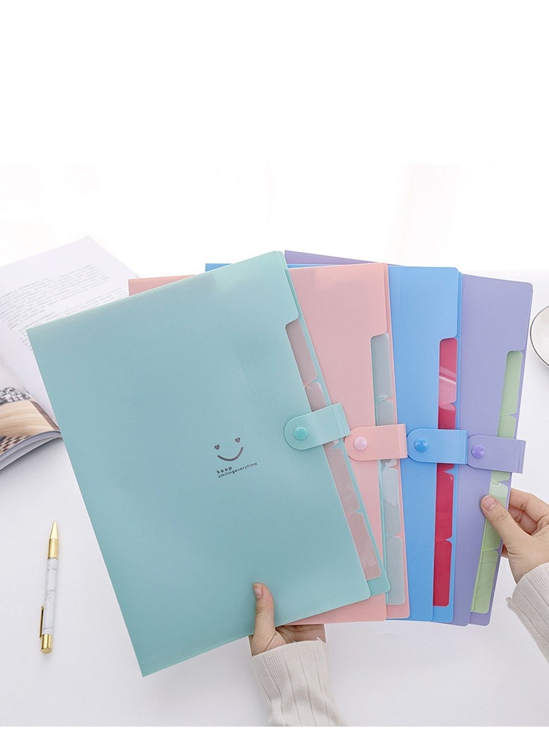 Generic 4 Pack A4 Paper Expanding File Folder with 32 Labels 5 Pockets Cute Folders  - Image 4