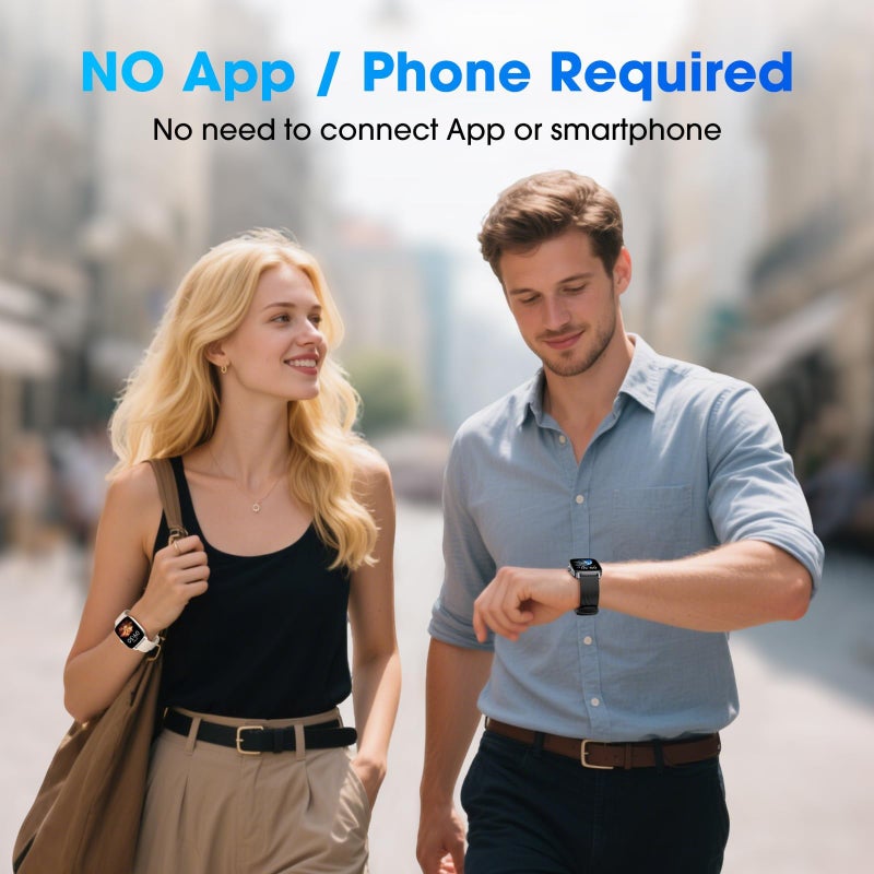 DAVIKO Pedometer Watch Senior Friendly No App/Phone Required, Waterproof Fitness Tracker Watch with Step Counter Calories/Sleep Tracker for Walking Running for Men Women - Image 2