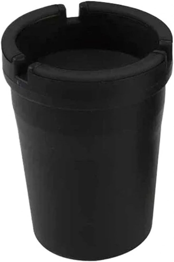 1pc Portable Smokeless Ashtray - Auto Ashtray For Car - Hourglass Design - PP Plastic - 8x6x10.5 Cm(Black) - Image 1