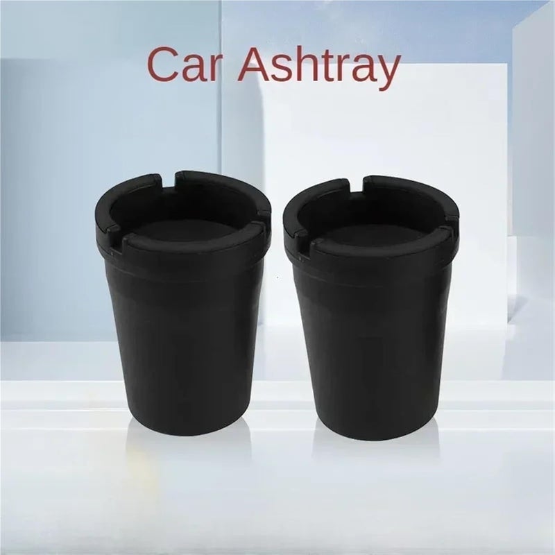 1pc Portable Smokeless Ashtray - Auto Ashtray For Car - Hourglass Design - PP Plastic - 8x6x10.5 Cm(Black) - Image 2