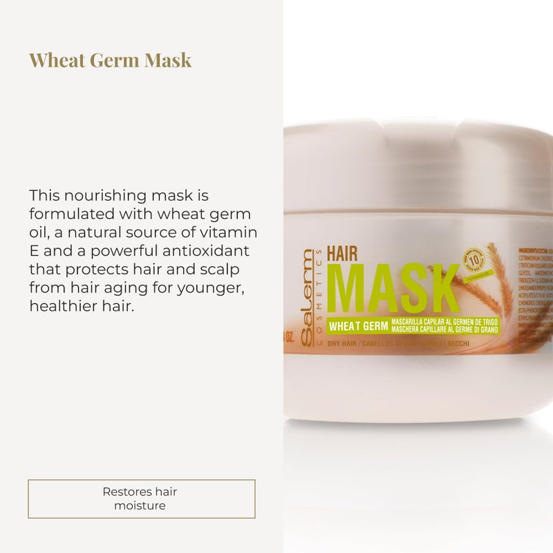 SALERM - Nourishing Hair Mask - 6.74 Oz - with Wheat Germ - for Dry and Damaged Hair - Deep Hair Hydration - Shine and Brightness - Hair Strengthening - Image 2
