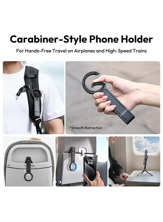 ULANZI MA30 Magnetic Phone Tripod Stand for iPhone - Aluminium Maglock Smartphone Mini Tripod Pocket Cell Phone Stand Strong Magnet Quick Mount Compatible with iPhone 16 15 14 13 12 Series, Black - Image 3