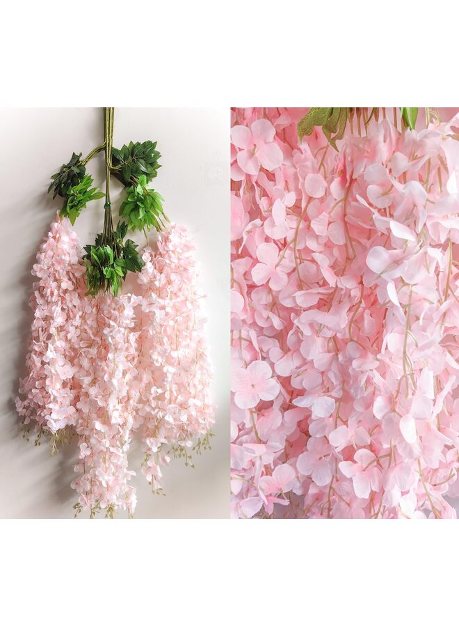 يُسلِّم 12 قطعة من زهور الوستارية الاصطناعية بطول 3.6 قدم/قطعة، إكليل معلق من نبات الوستارية الاصطناعي الكثيف باللون الوردي، مناسب لحفلات الزفاف والمنزل (وردي كثيف) - Image 3
