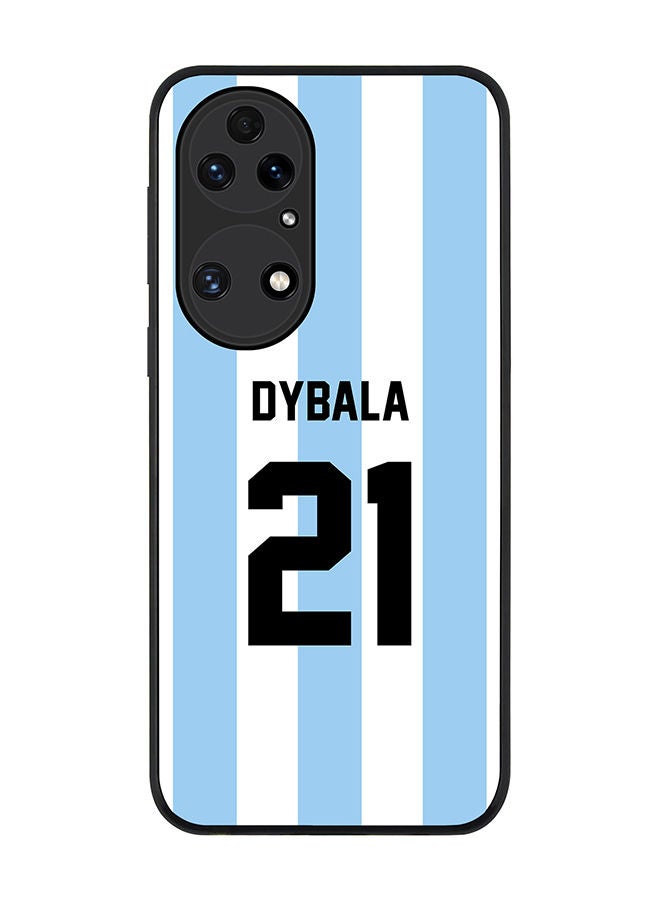 Stylizedd Rugged Black edge case for Huawei P50 Slim fit Soft Case Flexible Rubber Edges Anti Drop TPU Gel Thin Cover - Football Team - Argentina Player Name - Dybala - Image 1