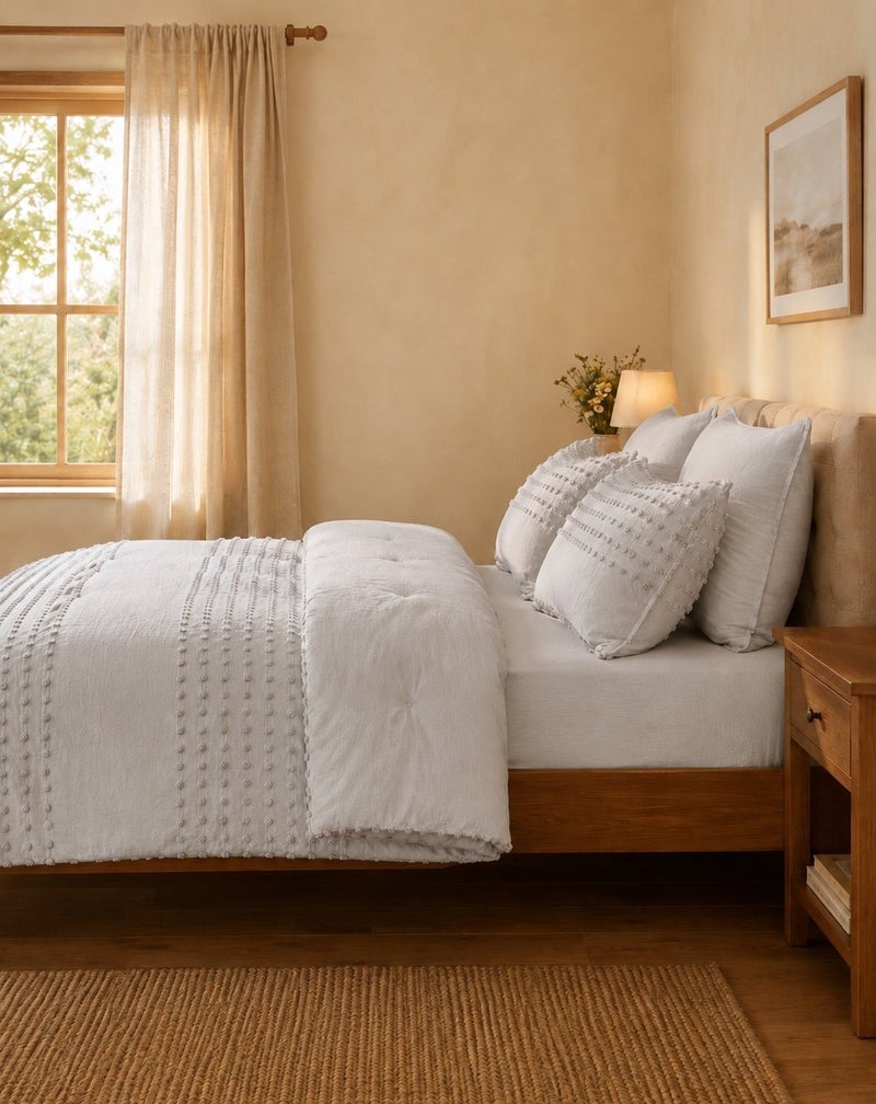 HOMETOPIA Luxury King Size 6-Piece Comforter Set 264×229 cm – Embossed Fabric, Ultra Soft & Breathable Fabric, Comfortable, All-Season Use, Premium Quality, Ideal for AC Rooms & Home Use in Saudi Arabia. - Image 4