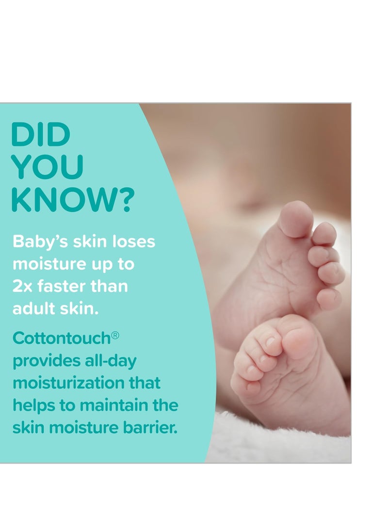 Johnson's CottonTouch Newborn Baby Face and Body Lotion, Hypoallergenic Moisturization for Baby's Skin, Made with Real Cotton, Paraben-Free, Dye-Free, 13.6 fl. oz - Image 3