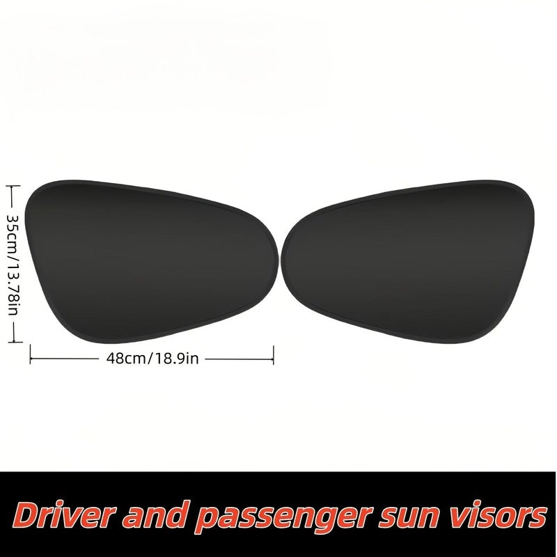 2 Pcs Newly Upgraded Car Sun Visors Heat Insulation Cooling Static Cling Film Side Window Sunshades - Image 2