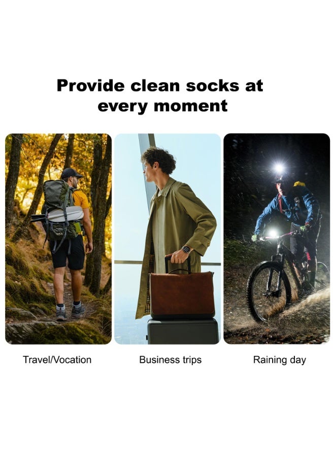 Barakah Disposable Travel Socks - One-Time Use Cotton Blend Tube Socks for Men & Women - Portable, Compact & Universal Fit (36-43) - Ideal for Business Trips, Gym, Beach & Emergency Use (Black,10 Pairs) - Image 4