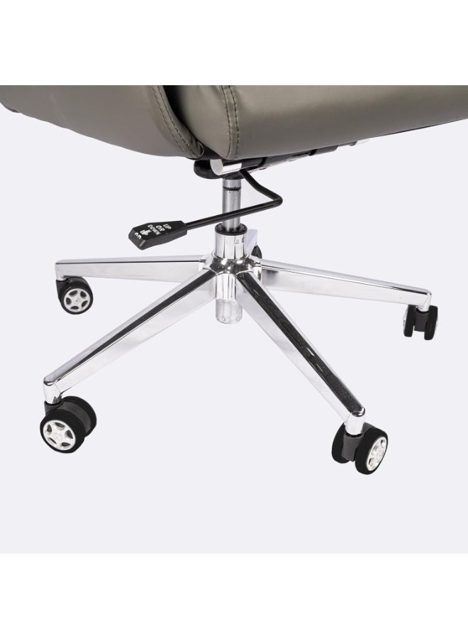 MOMENT MOMENT Ergonomic Office Chair with Headrest, Adjustable Recline, Mesh Back, Adjustable Lumbar Support & Footrest, Reclining & Seat Depth Adjustment - Executive Comfort for Long Work Hours, Grey - Image 5