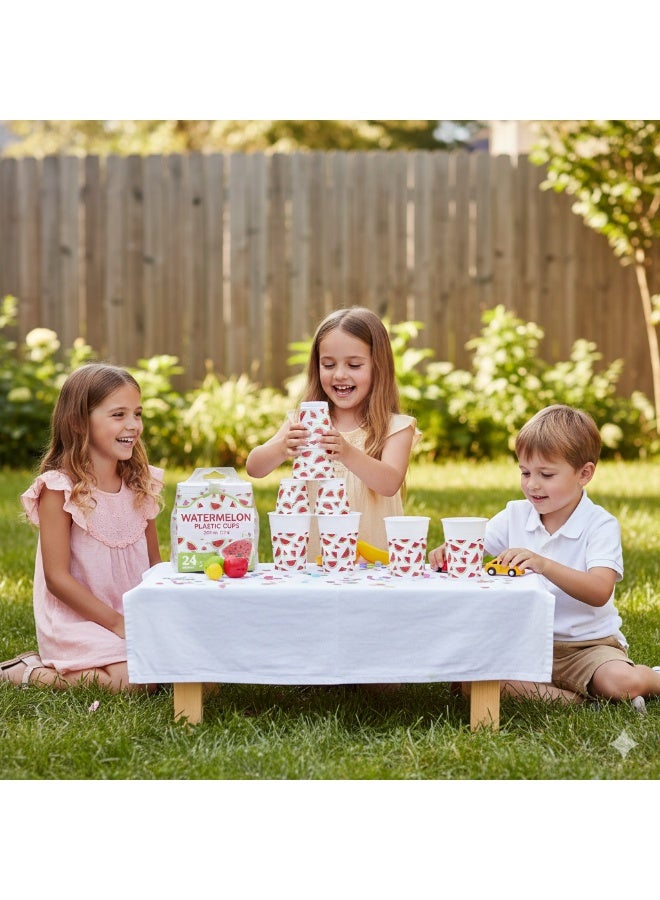 Ciao Watermelon Plastic Cups 200 ml – Pack of 24 Summer Fruit Party Cups for Kids & Adults – Disposable Drinking Cups for Birthday Parties, Picnics, BBQs & Outdoor Events - Image 2