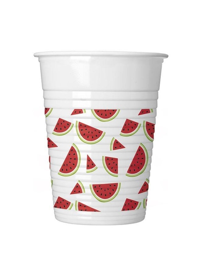 Ciao Watermelon Plastic Cups 200 ml – Pack of 24 Summer Fruit Party Cups for Kids & Adults – Disposable Drinking Cups for Birthday Parties, Picnics, BBQs & Outdoor Events - Image 1