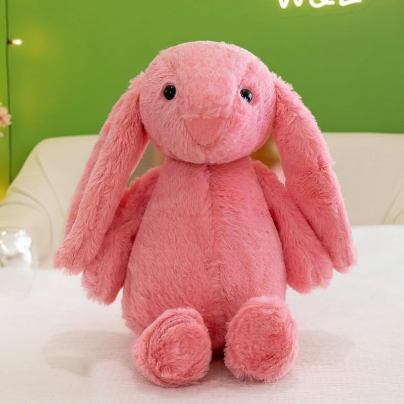 MiniMoo Long Eared Pink Bunny Soft Toy Rabbit Plushie | Cute and Cuddly Stuffed Plush Animal for Girls/Kids | 28CM Including Legs - Image 4