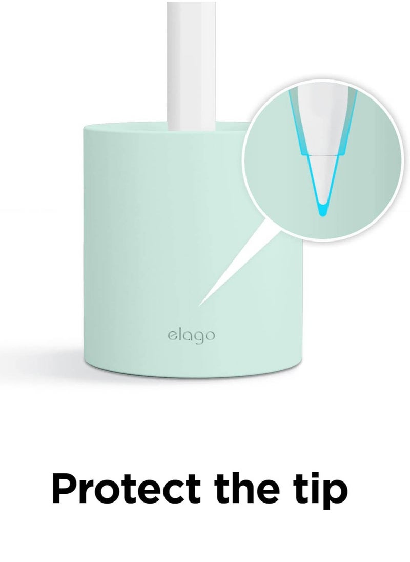 Elago Silicone Stand Compatible with Apple Pencil (1st and 2nd Generation), Apple Pencil (USB-C) and Any Tablet Stylus Pen with or Without Case or Sleeve, Durable Holder - Mint  - Image 5