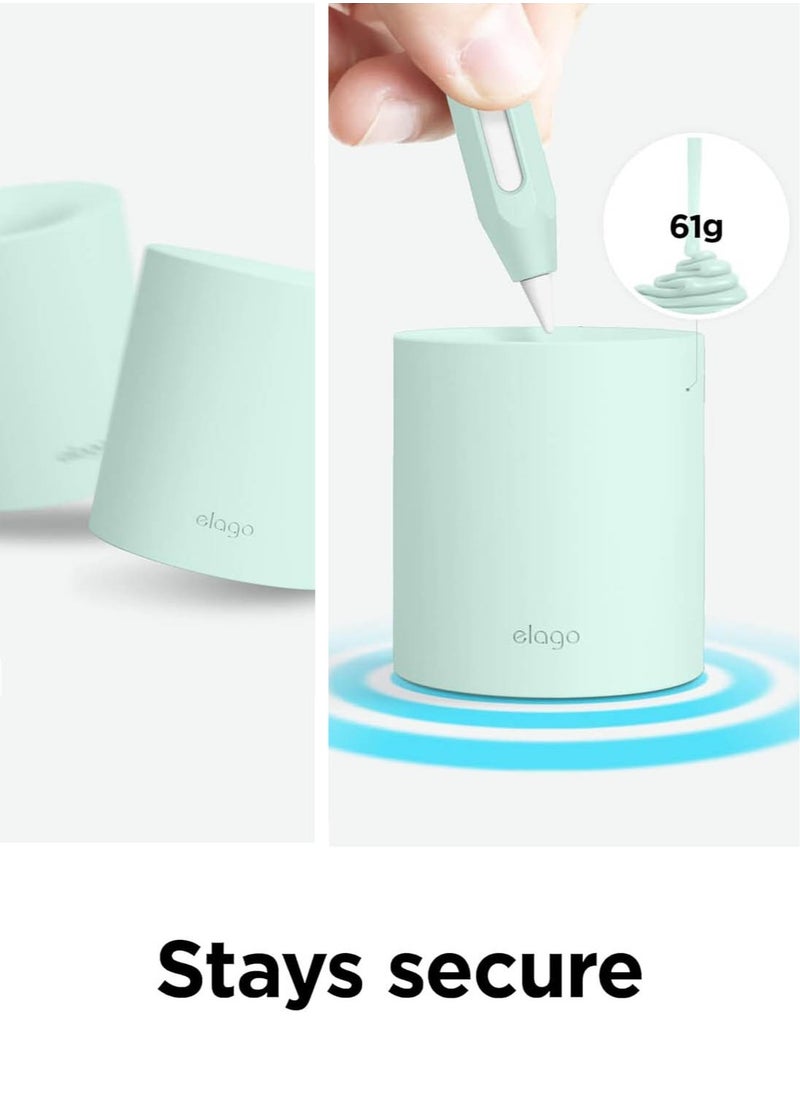 Silicone Stand Compatible with Apple Pencil (1st and 2nd Generation), Apple Pencil (USB-C) and Any Tablet Stylus Pen with or Without Case or Sleeve, Durable Holder - Mint