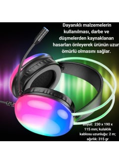 Coofbe Dynamic Illuminated USB7.1 Wired Professional Headset Gaming Headset with Microphone On-Ear Headphone  - Image 5