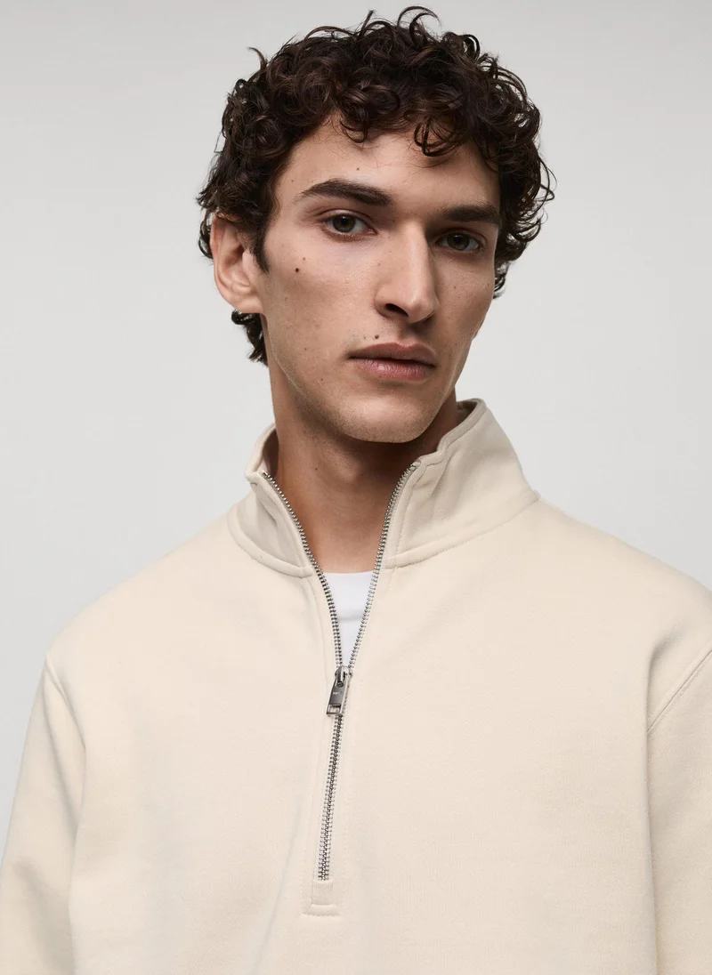 مانجو مان Winny Polo Neck Half Zip Detailed Pullover Sweatshirt