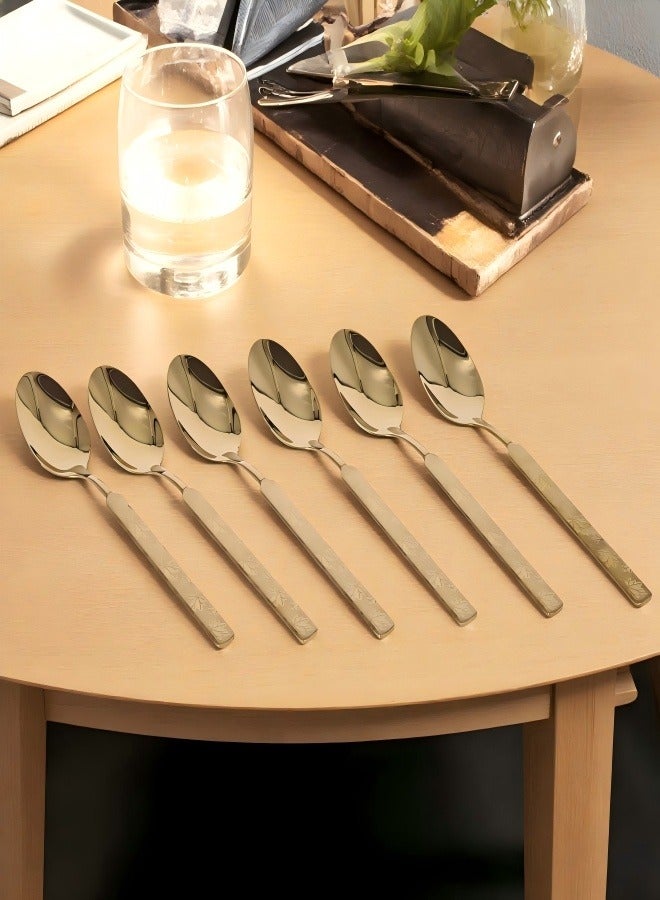 C&E 6-Piece Titanium Spoon Set, Home kitchen Titanium Set Laser Printed - Image 5