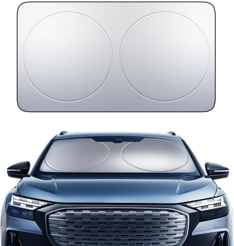 Lamicall Car Windshield Sun Shade – [64"L x 34"W] 4-Layer Reflective 240T Sun & UV Reflective Windshield Cover Sun Shade | Easy Install, FoldableWindshield Cover for Medium Sedan, SUV - Image 1