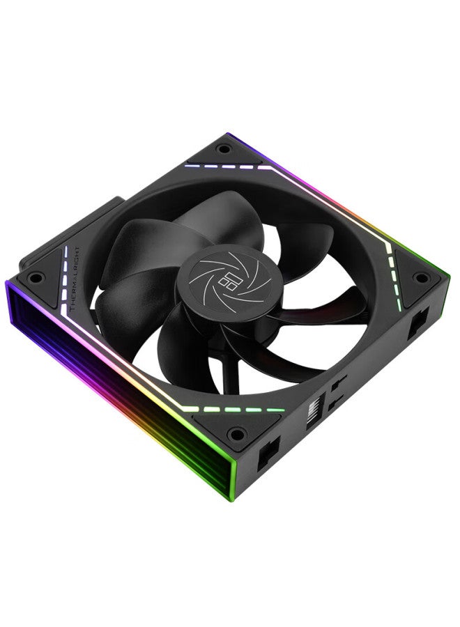 Thermalright Tl-m12qr X3, 12cm Pure Black Reverse Airflow Wireless Modular Case Fan, Building Block Fan, 1500 Rpm Pwm, Color-changing Infinite Frame - Image 3