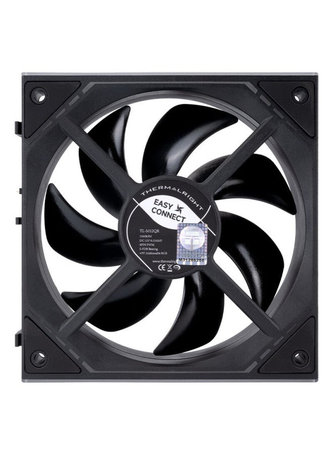 Thermalright Tl-m12qr X3, 12cm Pure Black Reverse Airflow Wireless Modular Case Fan, Building Block Fan, 1500 Rpm Pwm, Color-changing Infinite Frame - Image 2