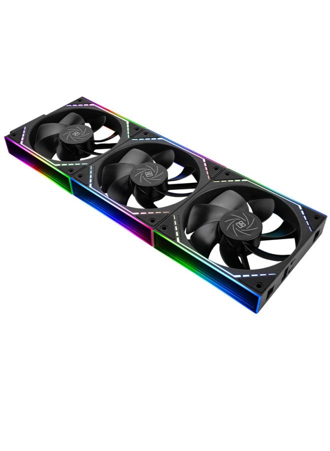 Thermalright Tl-m12qr X3, 12cm Pure Black Reverse Airflow Wireless Modular Case Fan, Building Block Fan, 1500 Rpm Pwm, Color-changing Infinite Frame - Image 1
