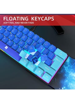 Rock Pow 60% Wired Gaming Keyboard RGB Ultra-Compact Mini Keyboard Waterproof Mechanical Feeling Small Keyboard for PC/Mac Gamer Typist Travel Easy to Carry on Business Trip  - Image 2