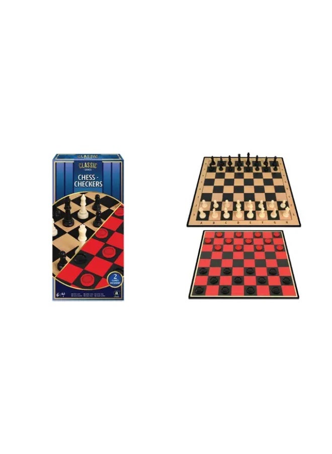 Ambassador Classic Games 2 in 1 Chess & Checkers - Assorted - Image 1