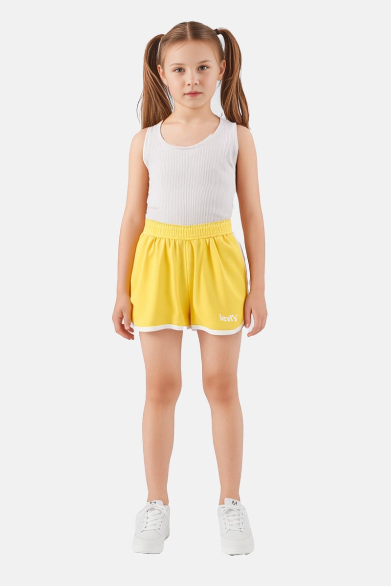 Levi's Kids Girl Brand Logo Basic Shorts, Yellow - Image 1