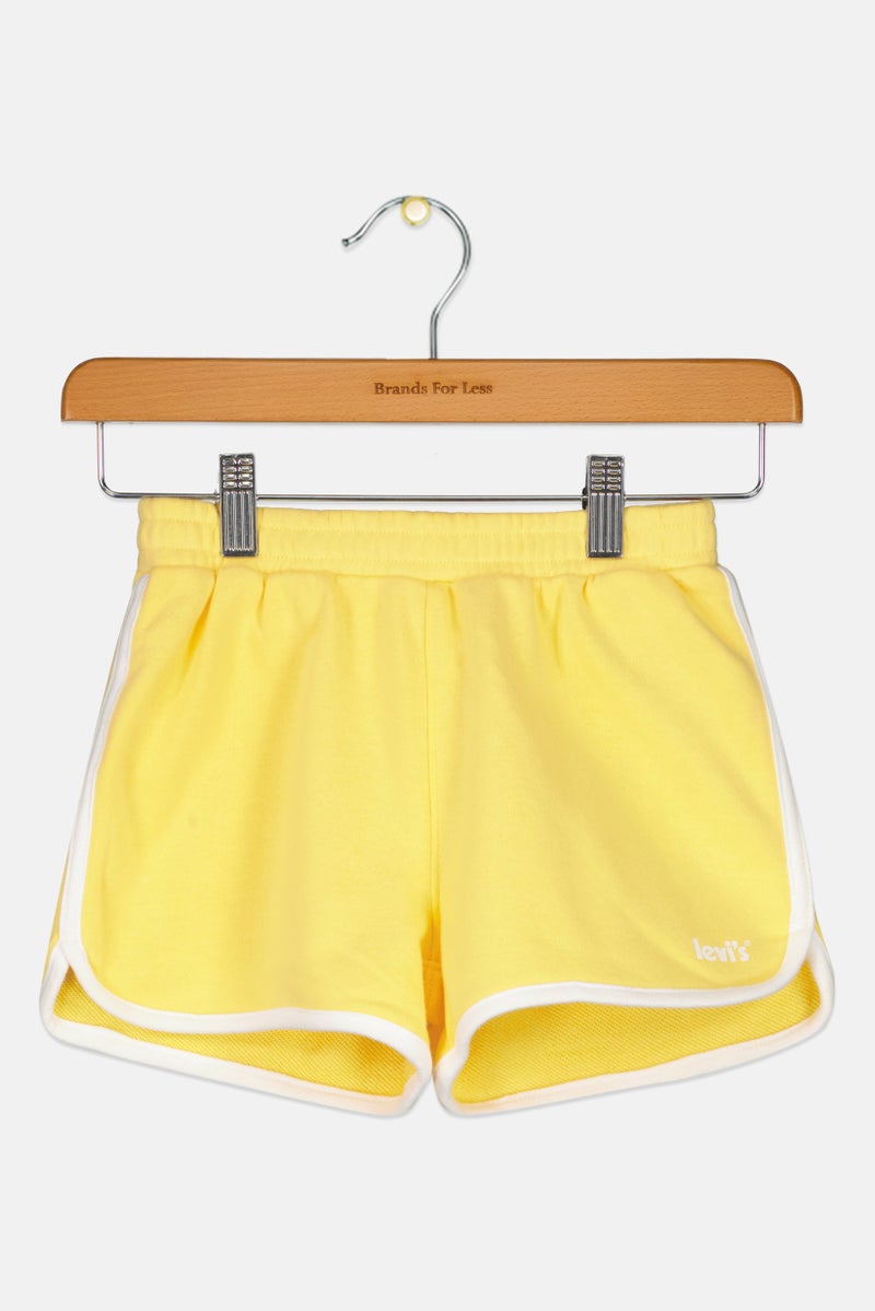 Levi's Kids Girl Brand Logo Basic Shorts, Yellow - Image 2