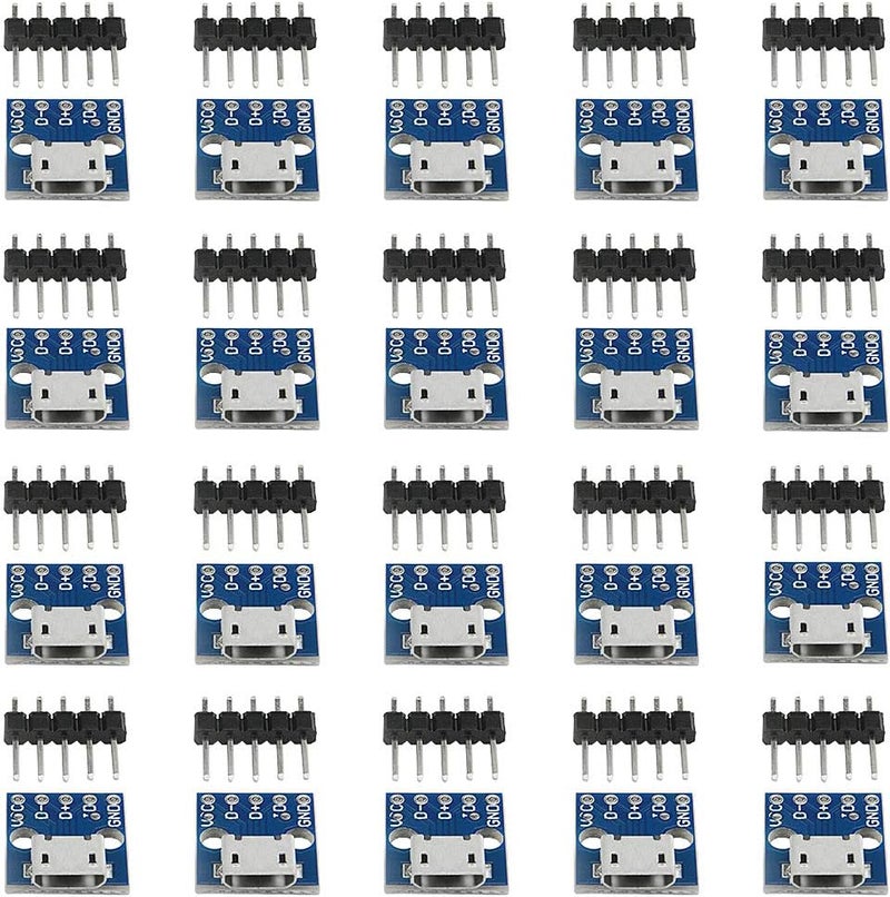 WMYCONGCONG 20 قطعة محول طاقة Micro USB 5Pin لوحة 254mm 5V وحدة تفريغ مع رأس دبوس ذكر - Image 1