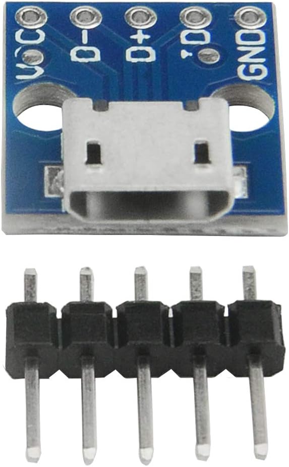 WMYCONGCONG 20 قطعة محول طاقة Micro USB 5Pin لوحة 254mm 5V وحدة تفريغ مع رأس دبوس ذكر - Image 2