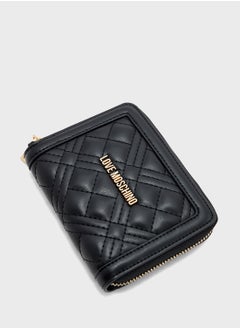 Love Moschino Logo Detailed Quilted Zip Over Wallet  - Image 4