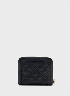 Love Moschino Logo Detailed Quilted Zip Over Wallet  - Image 3